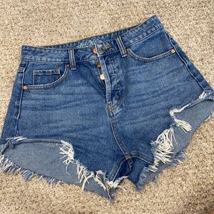 Button-Up Denim Shorts